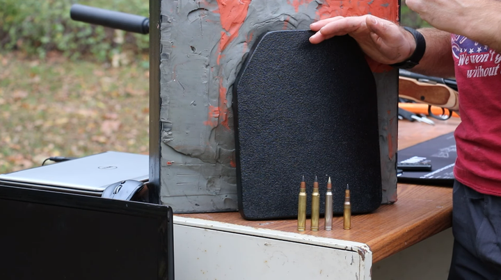 Bulletproof plate test for NIJ body armor levels